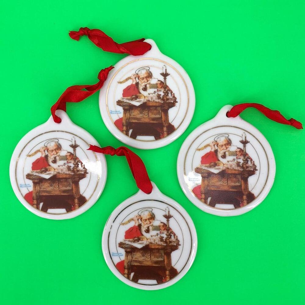 90s Norman Rockwell JC Penney Christmas ornaments 1996 set of 4 1990s vintage